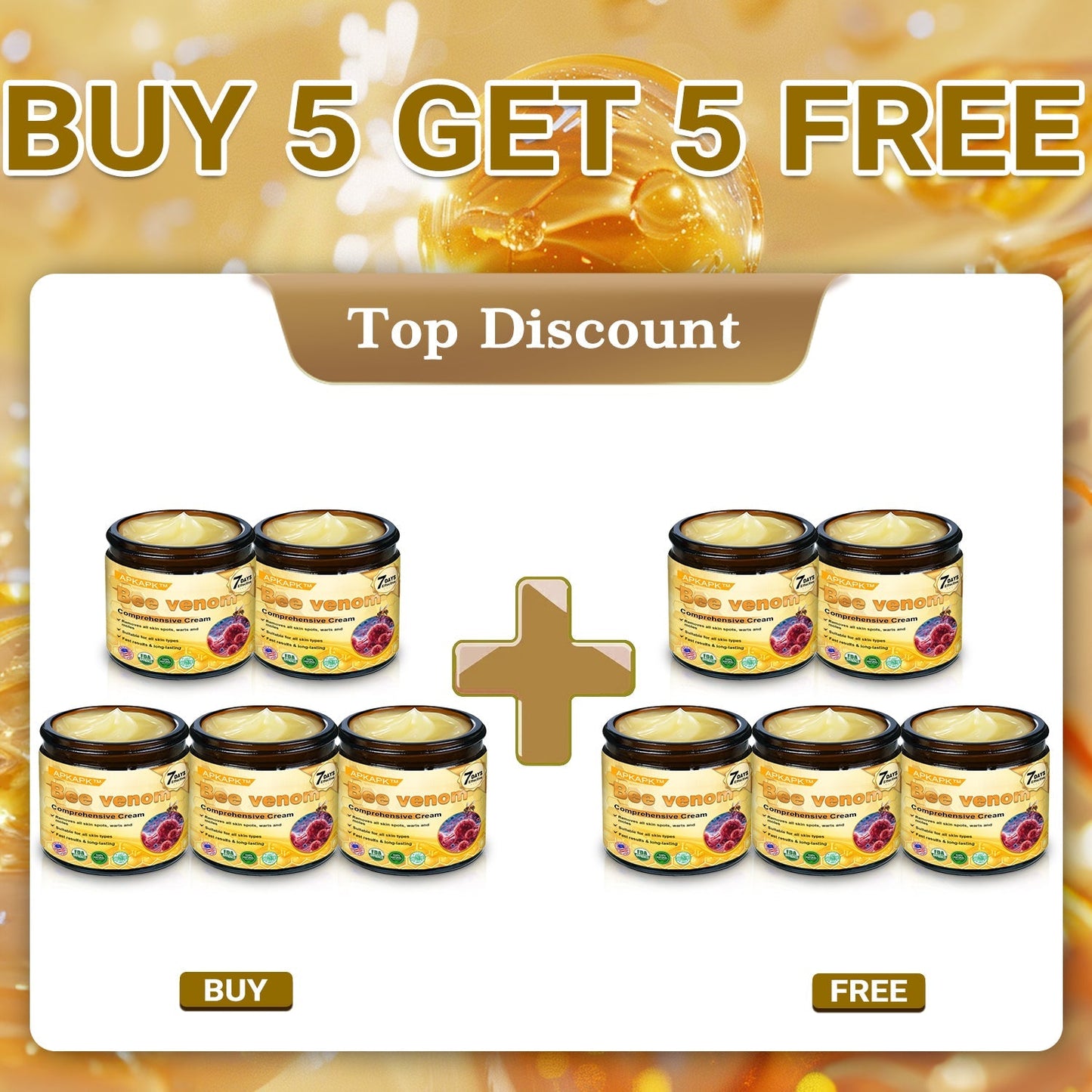 šššš Official Store Made and Shipped from USA ⨠APKAPKĀ® Bee venom Comprehensive Cream with Collagen & Matrixyl 3000|Obesityš„ Sagging Skin, Fine Lines, Loss of Firmness, Flat Bust, Drooping Hips, and More