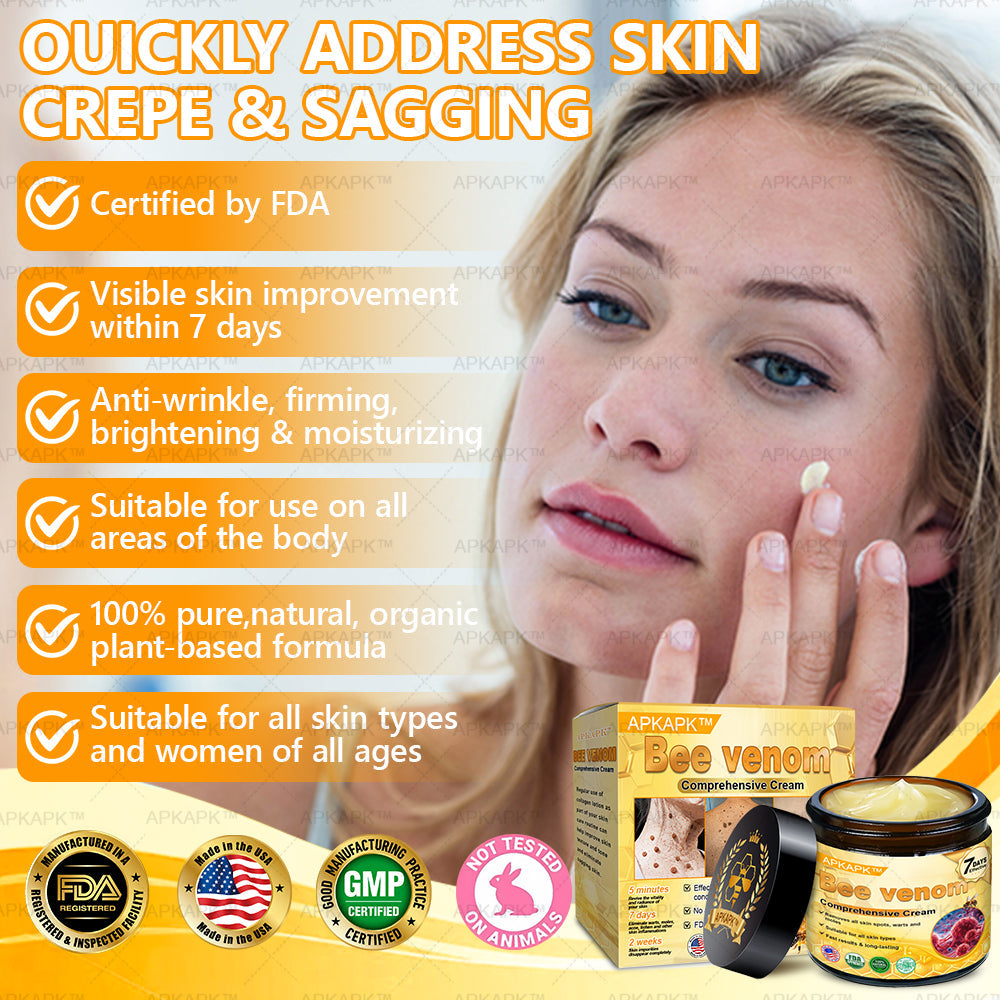 👨‍⚕️𝐌𝐇𝐑𝐀 Official Store Made and Shipped from USA ✨  APKAPK® Bee venom Comprehensive Cream with Collagen & Matrixyl 3000|Obesity🔥 Sagging Skin, Fine Lines, Loss of Firmness, Flat Bust, Drooping Hips, and More