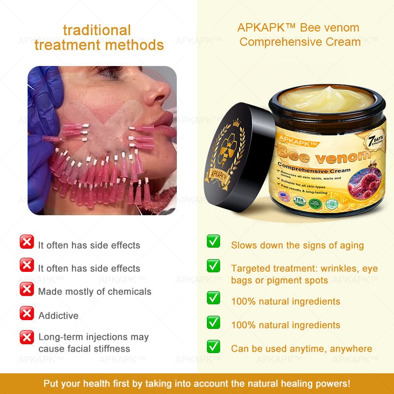 👨‍⚕️𝐌𝐇𝐑𝐀 Official Store Made and Shipped from USA ✨  APKAPK® Bee venom Comprehensive Cream with Collagen & Matrixyl 3000|Obesity🔥 Sagging Skin, Fine Lines, Loss of Firmness, Flat Bust, Drooping Hips, and More